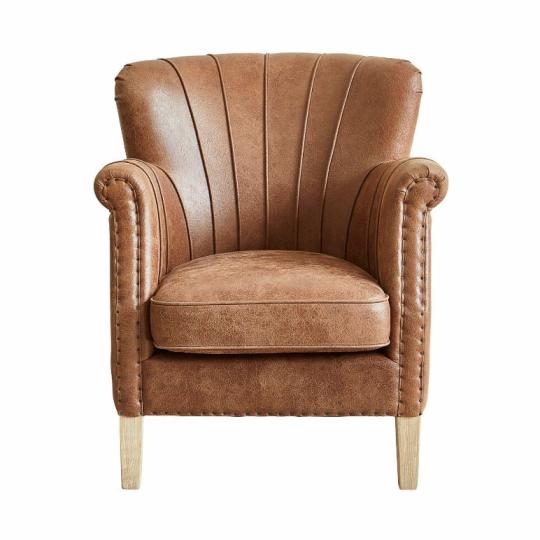 kismeretu loft vilagos barna konyak bor fotel borfotel fotel vintage cottage rusztikus country karpitos butor.jpg